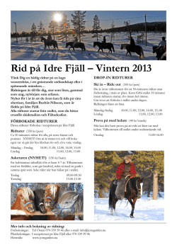 Rid på Idre Fjäll – Vintern 2013