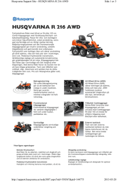 Produktblad Husqvarna Rider 216 AWD