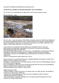 Skrivelse från Mollsjöns fiskevårdsförening (oktober 2013) Till Ale