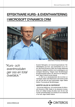 EffEktivarE kurs- & EvEnthantEring i Microsoft DynaMics crM