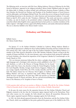 Orthodoxy and Modernity