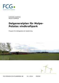 Delgeneralplan för Molpe-Petalax vindkraftpark