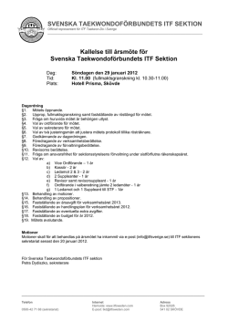  Box 92026, 541 02 Skövde, Sweden - Swedish ITF Taekwon