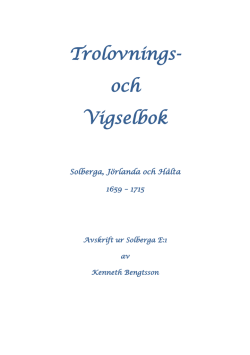 Förlovning o Vigselbok 1659-1715