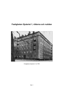 Historisk tillbakablick - Brf Gjuteriet 1, Kungsholmen