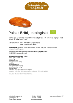 Polskt Bröd, ekologiskt - Välkommen till Bohuslänska Bageriet