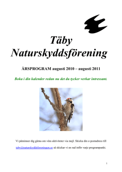 TNF program 2010-2011 - Täby
