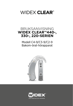 BRUKSANVISNING WIDEX CLEAR™440-, 330-, 220