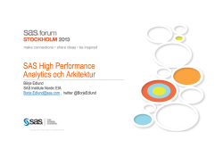 SAS High Performance Analytics och Arkitektur