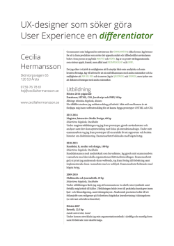 CV (pdf) - Cecilia Hermansson