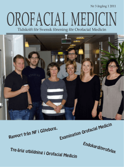 Orofacial Medicin nr 3 2011.pdf - Svensk förening för Orofacial Medicin