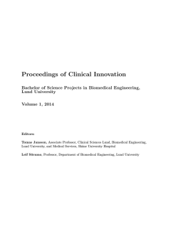 Proceedings of Clinical Innovation - Biomedicinsk teknik