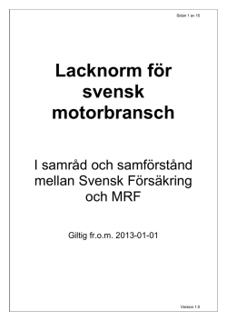 Lacknorm för svensk motorbransch