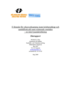 E-lärande för yrkesverksamma inom krisberedskap och