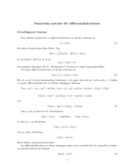 Numeriska metoder för differentialekvationer