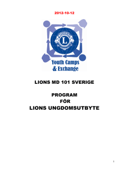 LIONS UNGDOMSUTBYTE - Lions distrikt 101 SM