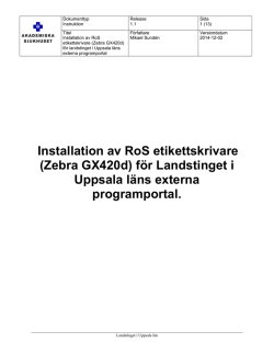 Zebra GX420d - Logga in i programportalen