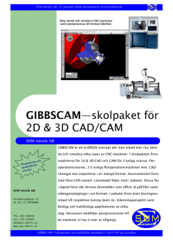GIBBSCAM—skolpaket för 2D & 3D CAD/CAM