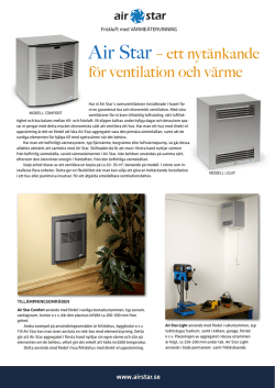 Air Star – ett nytänkande för ventilation och värme