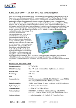 BASTEC AB BAS2 XE16-COM – En liten DUC med stora möjligheter