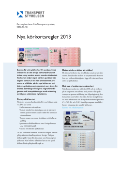 Nya körkortsregler 2013