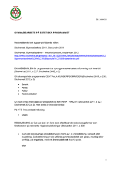 2013-09-20 1 GYMNASIEARBETE PÅ ESTETISKA PROGRAMMET