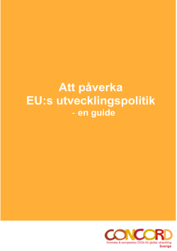 Ladda ned CONCORD Sverige Guide för påverkansarbete i EU