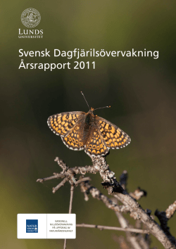 Årsrapport 2011 - Svensk Dagfjärilsövervakning