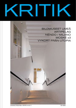 16/17 - Arkitekturtidskriften KRITIK
