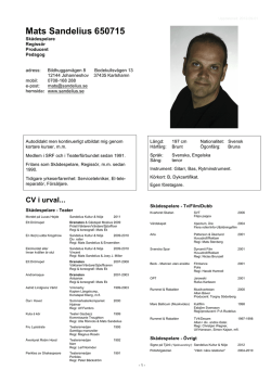 MATS CV SOM PDF - Sandelius Kultur & Nöje