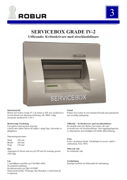 Produktblad - Servicebox SA4 - Grade IV med kvittofunktion