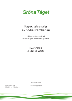 Sipilä, H. and Warg, J., 2012). Kapacitetsanalys av