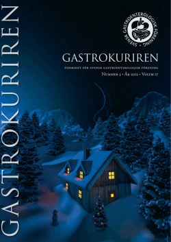 GASTROKURIREN - Svensk Gastroenterologi