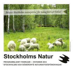 Programblad vår 2014 - Stockholms naturskyddsförening