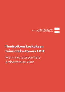 Ihmisoikeuskeskuksen toimintakertomus 2012