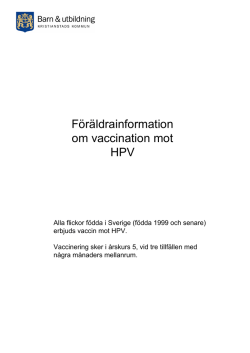 Föräldrainformation om vaccination mot HPV