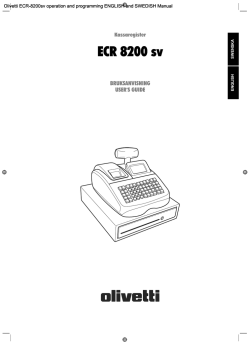 Olivetti ECR-8200sv operation and programming ENGLISH and