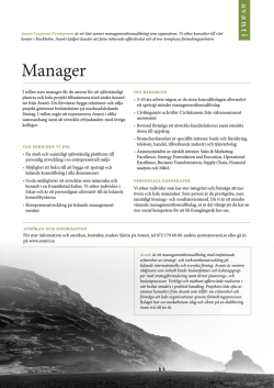 Manager - Avanti Corporate Development
