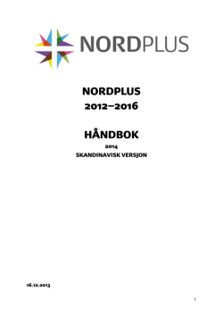 NORDPLUS 2012–2016 HÅNDBOK