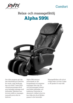 Produktblad Alpha 599i - Massagestol | Massagefåtölj från Santé