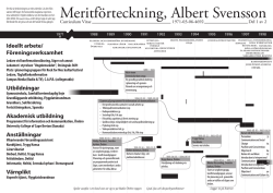 Meritförteckning, Albert Svensson