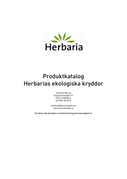 Produktkatalog Herbarias ekologiska kryddor