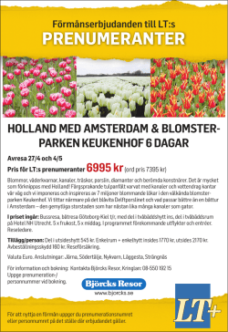 Holland med Amsterdam & blomsterparken Keukenhof