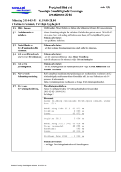 Protokoll Tavelsjö Samfällighets stämma 20140331