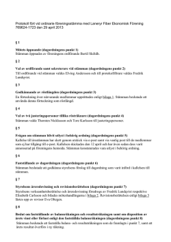 Protokoll Föreningsstämma April 2013 - Lane