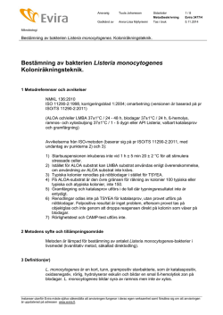 Bestämning av bakterien Listeria monocytogenes