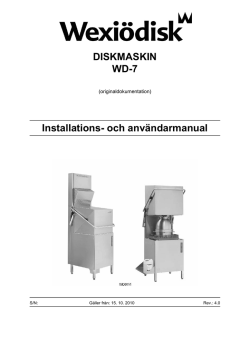 DISKMASKIN WD-7 Installations- och
