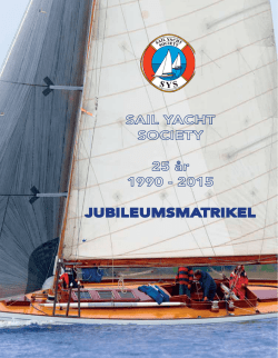 JUBILEUMSMATRIKEL - Sail Yacht Society