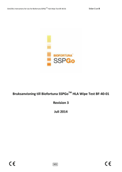 Bruksanvisning till Biofortuna SSPGoTM HLA Wipe Test BF-40