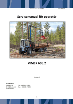 Servicemanual för operatör VIMEK 608.2